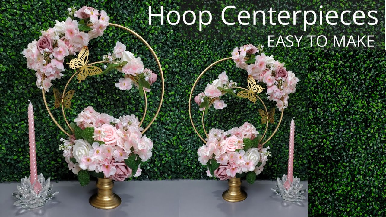 DIY Hoop Wedding Centerpieces With Dollar Tree Candle Holder Austindara
