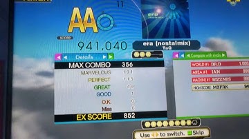 Max300Freak | Era (Nostalmix) (Expert) | 941,040 (Good on the last step)