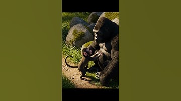 Emotional Moment: Baby Monkey Calls King Kong for Help