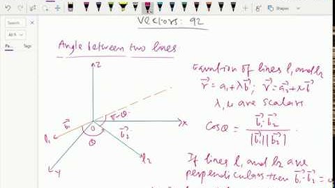 Vectors : - ( Angle between two lines ; Solving problem ) - 92.
