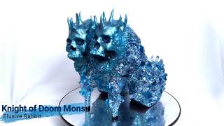 Knight of Doom Mons Skull Heels Cosplay Costume Blue Crystal Glitter Knight of Doom Mons Skull Heels Cosplay Costume Blue Crystal Glitter