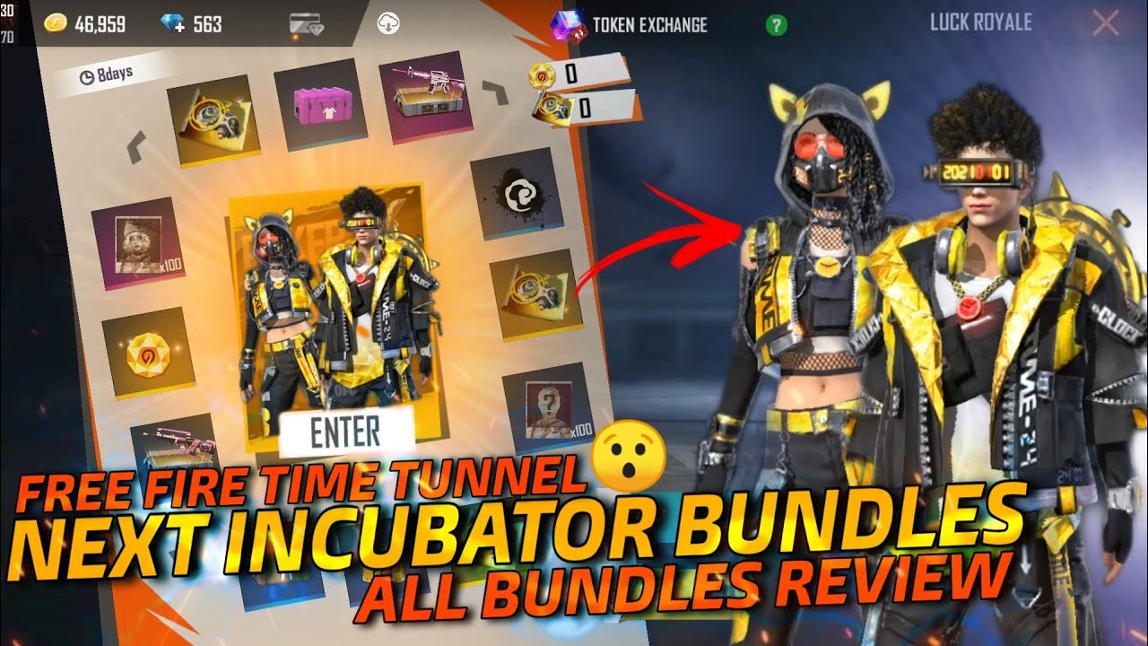 Free Fire Next Time Travelers Incubator Bundles 😯 || Upcoming Next Incubator Full Details