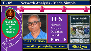 T 92 Network Analysis IES Questions Solved Part   6
