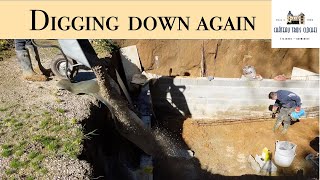 How build a natural pool?  We start digging down AGAIN!