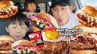 FUKU BURGER - Is it the Best Burger in Vegas Car Mukbang with the whole family
