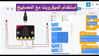 2 buttons + 2 LED + Micro:bit in tinkerCAD platform