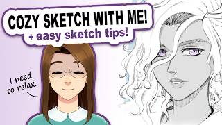 Cozy Sketch With Me! Easy Sketch Tips + Drawing Comfort Characters! 💜