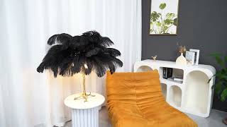 Ostrich Feather Table Lamp