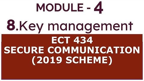 Module 4.8.Key Management|Distribution of public keys,Publicly available directory, Public authority