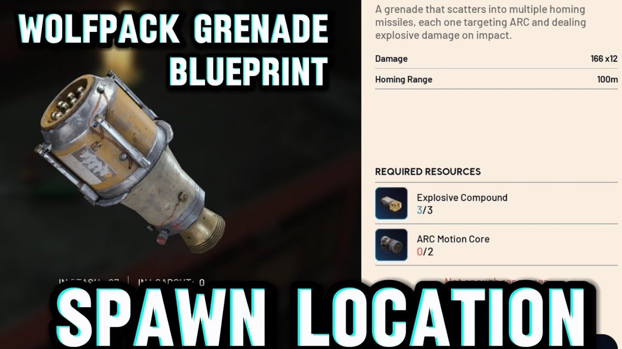 Wolfpack Arc Rider Wolfpack Grenade (Blueprint) spawn location | ARC Raiders. #ArcRaiders ...