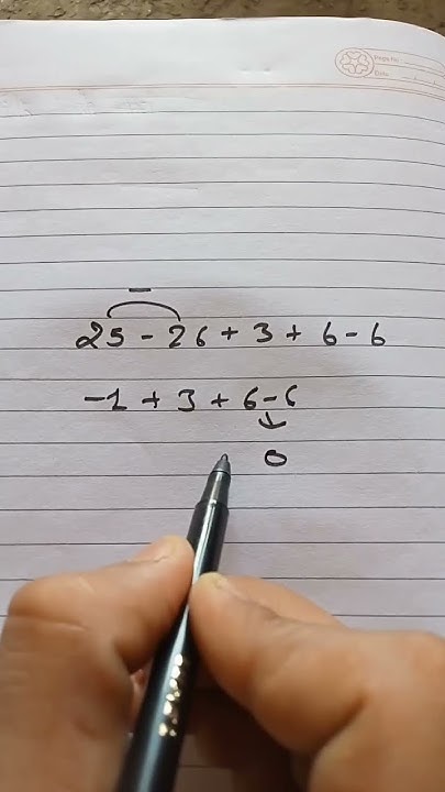 Can you solve this question integers? ( 25-26+3+6-6 ) - YouTube