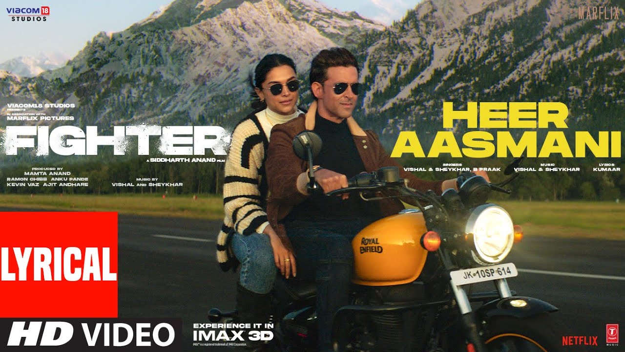 FIGHTER: Heer Aasmani (Song) Hrithik, Deepika, Anil, Vishal-Sheykhar, Bpraak, Kumaar, Piyush-Shazia