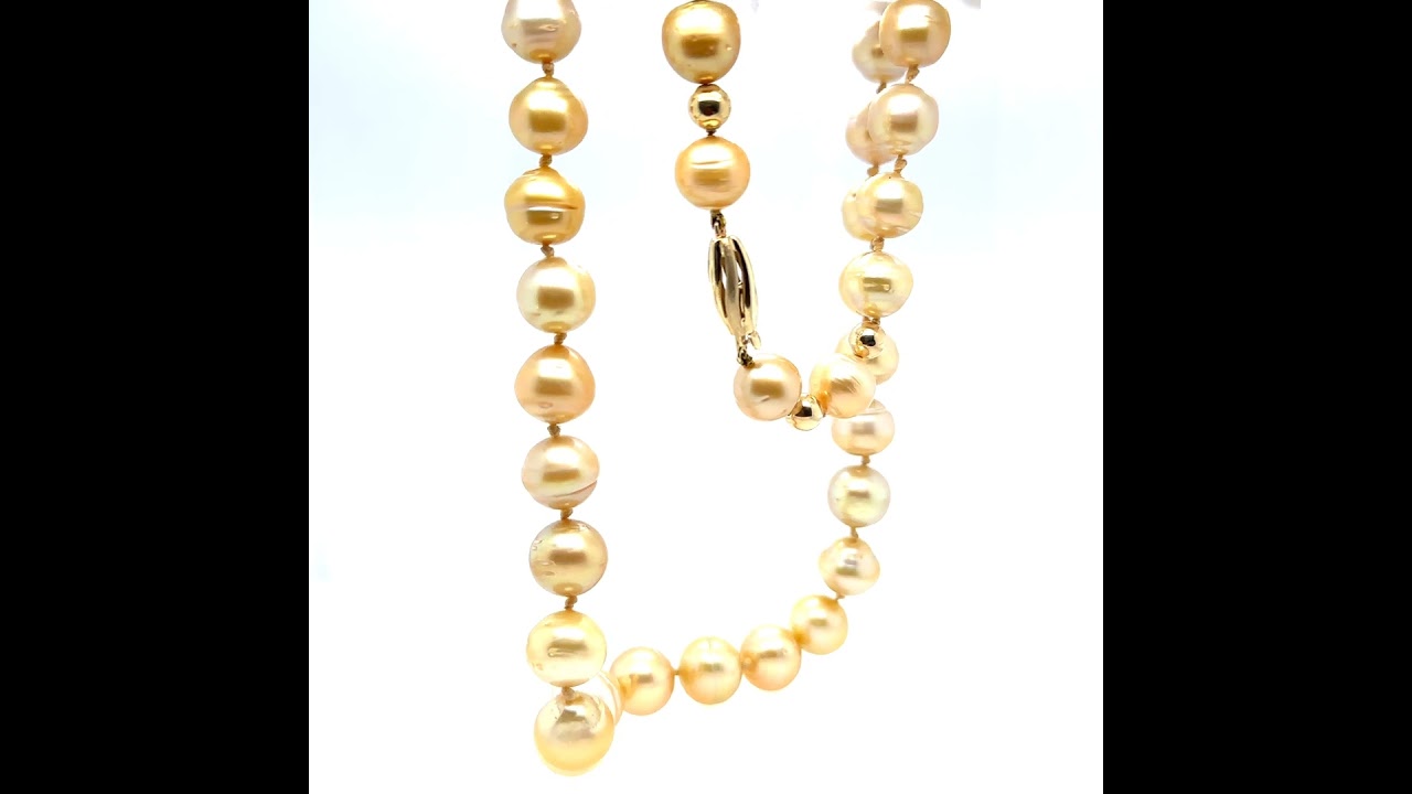 South Sea Pearl Golden Pearl Necklace 75.8g