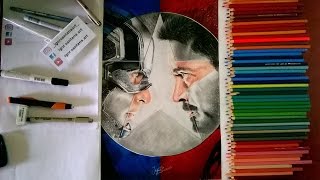 Drawing Captain America Vs Iron Man /Desenhando Capitão América Vs Homem de Ferro