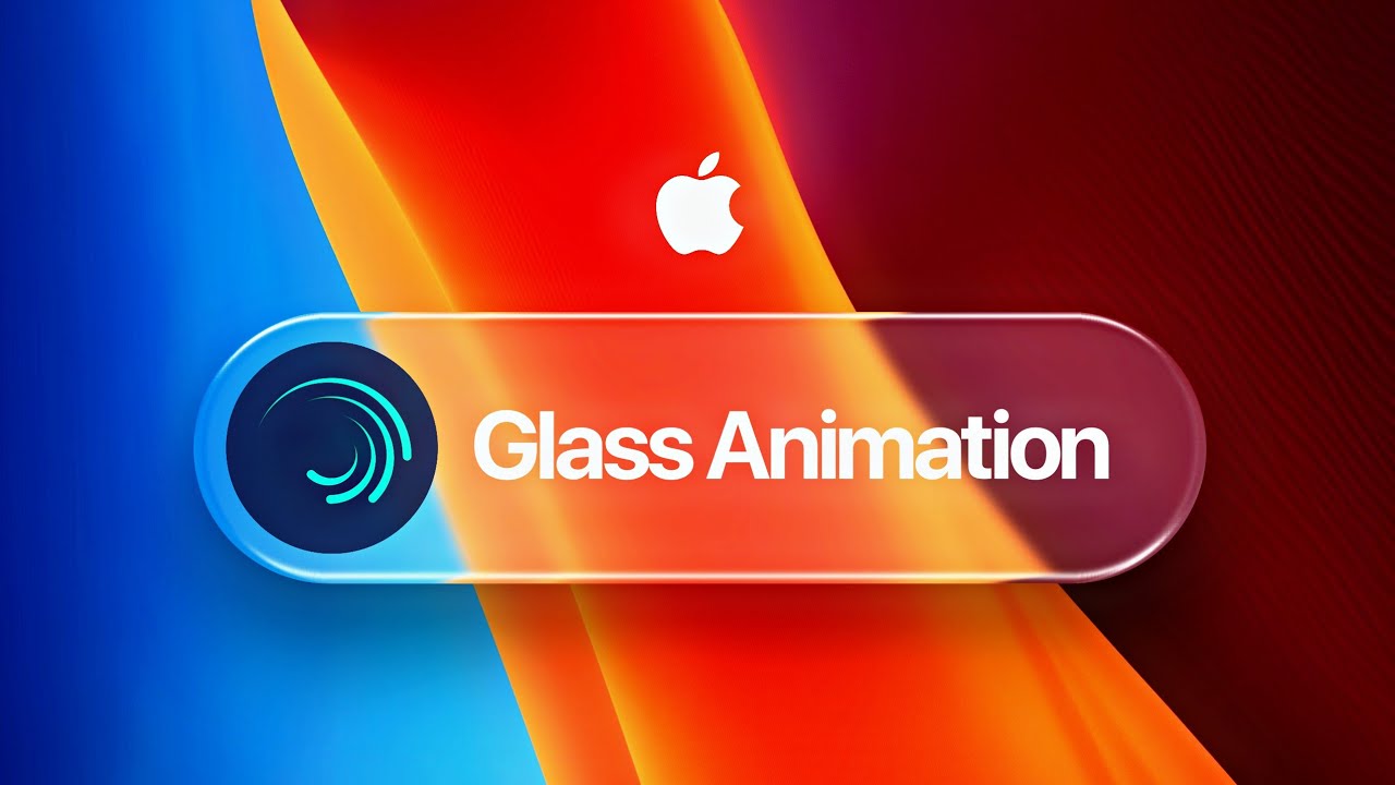 Анимация стекла в стиле Apple в ярком движении.