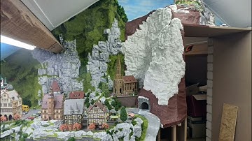 building track, modelbaan, anlage H0 part 91 c rails trix (mountain)