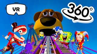 360° VR Roller Coaster Amazing Digital Circus | Freddy Fazbear | Poppy Playtime and other MEGAPACK#2