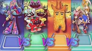 🎮 Jax Cartoon VS Smiling Clitters Friends VS Gegagedigedagedago VS Sonic Prime | Tiles Hop