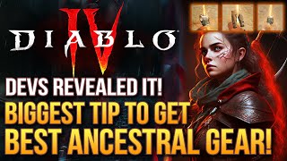 Diablo 4 - It&#39;s OFFICIAL! Best Way To Get Best Ancestral &amp; Sacred Legendary Items in End Game!