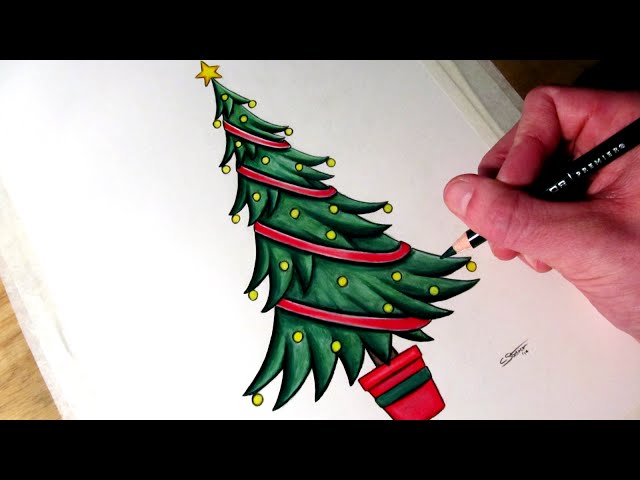 How to Draw - Easy Christmas Tree & Heart Art Tricks | Hypnotizing 😍😍 # drawing #sketching #art #christmas | By Howard LeeFacebook