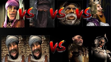 EMIR VS CALIPH VS MARSHALL VS PHILIPP VS 2 SULTANS VS PIG RAT | Stronghold Crusader Ai Battle