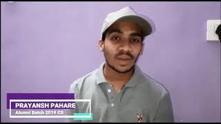 Alumni experience sharing: Mr. Prayansh Pahare, CS dept, CDGI Indore