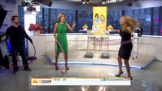 Kathie Lee Gifford hula hoops with Kyle Petersen