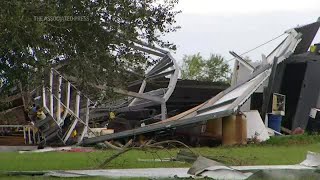 Laura damage in Cameron Parish, Louisiana