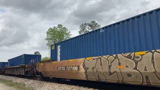 CSX I038 Double Stack Train NB with mid Train DPU Alright