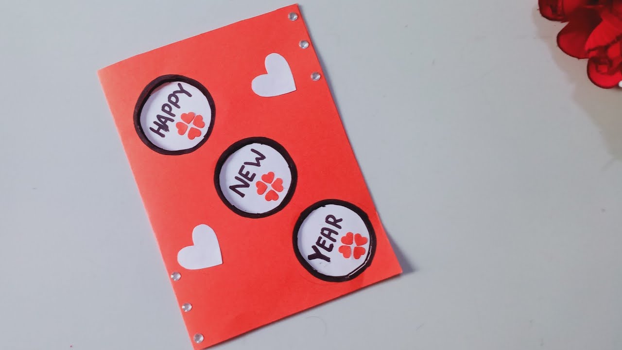 Happy New year card making easy 2020 / New year card making handmade/ how to make New year card