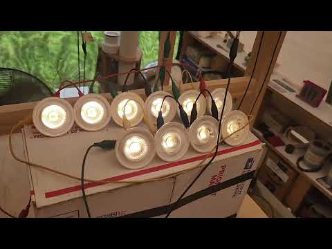 12) 5 WATT LAMPS LIT WITH ONLY 1/2 WATT APPLIED :-)