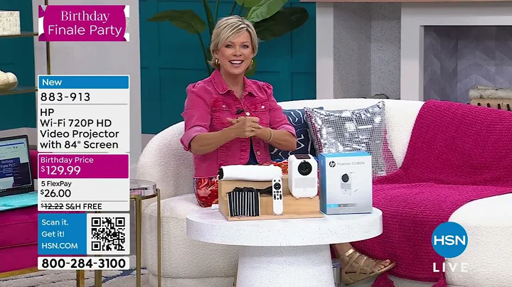 HP WiFi 720p HD Video Projector with 84" Screen