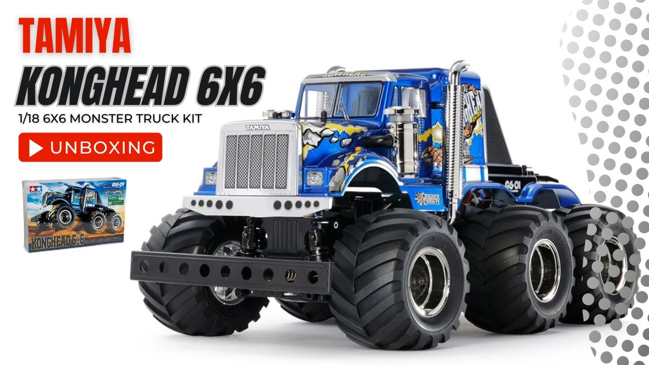 タミヤ Konghead 6x6 1/18スケール 組み立てキット Tamiya 1/18 Konghead G6-01 6x6 Monster Truck Kit