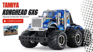 UNBOXING Tamiya Konghead 6x6 G6-01 1/18 Monster Truck Kit