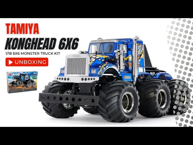 UNBOXING Tamiya Konghead 6x6 G6-01 1/18 Monster Truck Kit