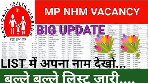 MP NHM - BIG UPDATE - WAITING LIST CLEAR - LIST में अपना नाम देखो - OFFICIAL UPDATE