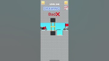 draw bridge puzzle - draw game play level 246🚘 #gaming #drawing #shorts