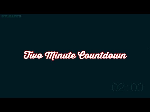 2 Minutes - Text Progress Bar - Countdown Timer with Alarm & Chapters - Red & Blue