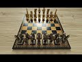 Black leather chess board with iron chess pieces |Chess shop e4e5|