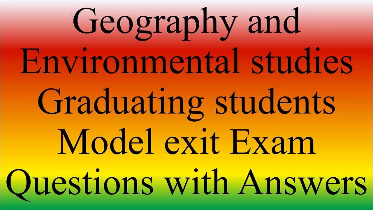 Geography Final Exam Part1/gistube/geography question YouTube