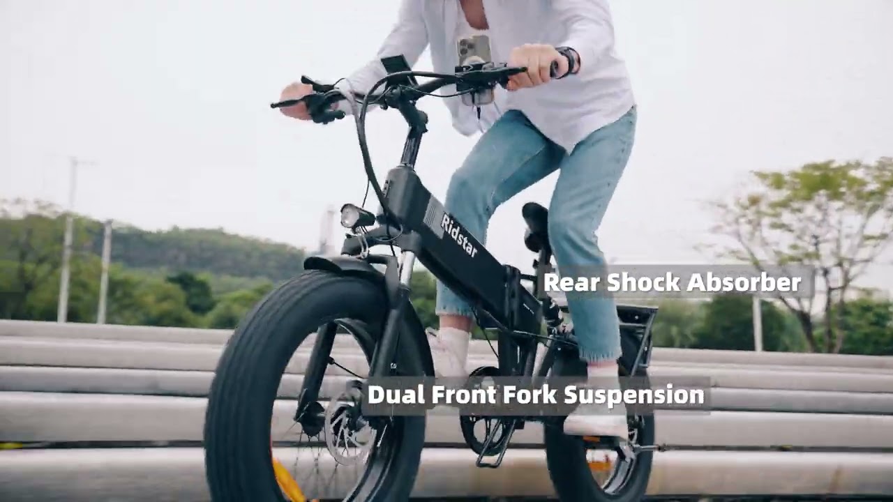 RIDSTAR H20 Foldable Ebike 20" Fat Tyre 1000W Peak Motor 2 YouTube player