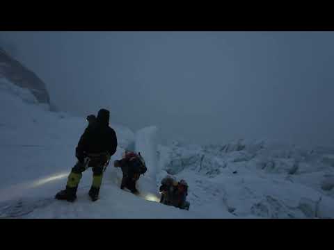 50% up Khumbu ice falls heading to camp 1 5AM Mt. Everest