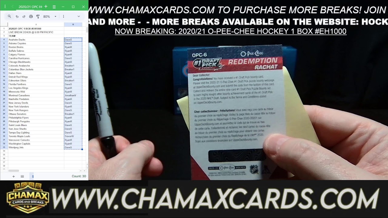 BREAKING TONIGHT: 2020/21 O-PEE-CHEE HOCKEY 1 BOX BREAK #EH1000