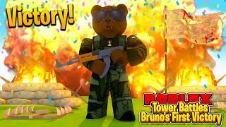BRUNO&#39;S FIRST EVER VICTORY!!! - Roblox Tower Battles