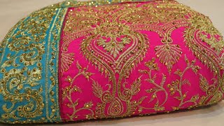 AR-1350 "The Hot Pink" Premium Designer Saree||Georgette Fabric||Zari Embroidery||Acrylic Stones screenshot 5