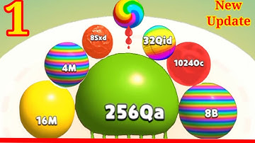 Blob Merge 3D | Unlock rainbow 2048Ud in blob marge 3d 2048 ball 3d Mobile games video New Update#