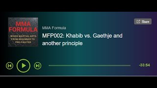 MMA Formula Podcast 002: Khabib vs. Gaethje and another principle