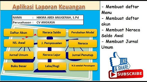 Membuat Aplikasi Excel Akuntansi (Daftar Menu, Daftar Akun, Neraca Saldo Awal, Jurnal Umum)