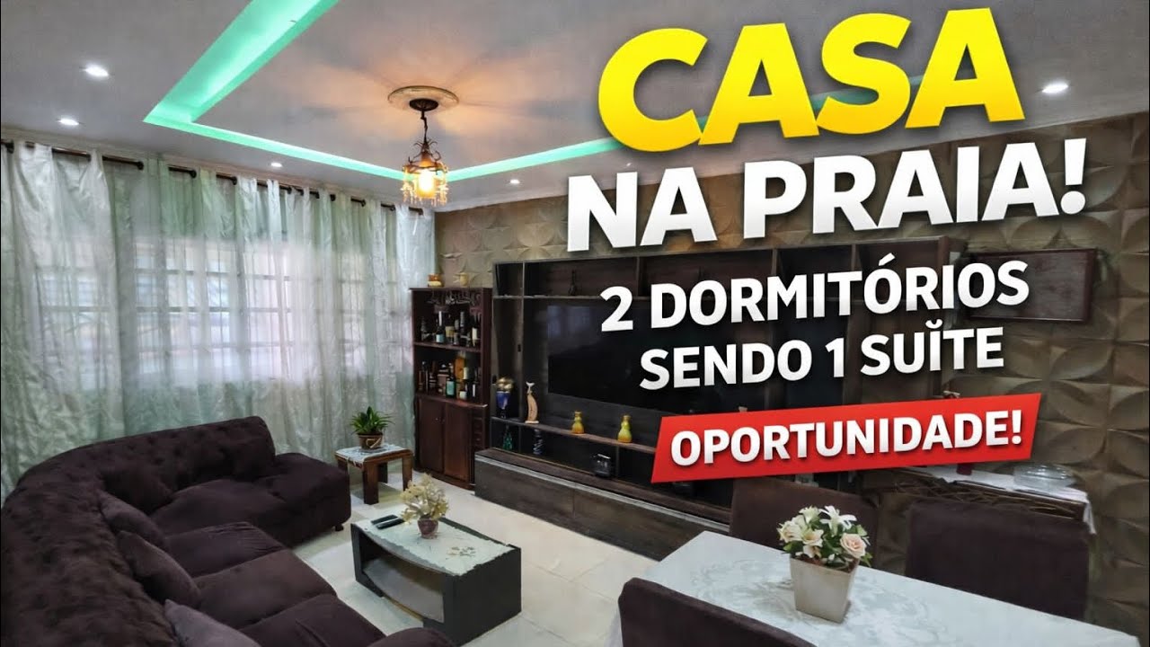 Casa na Praia!!! 2 dormitórios sendo 1 suite + Churrasqueira em Praia Grande/SP