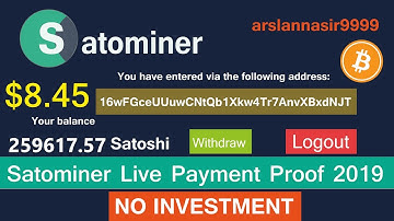 Satominer.io Free Bitcoin Cloud Mining Site Scam Or Legit Live Withdrawal Payment Proof Urdu Hindi